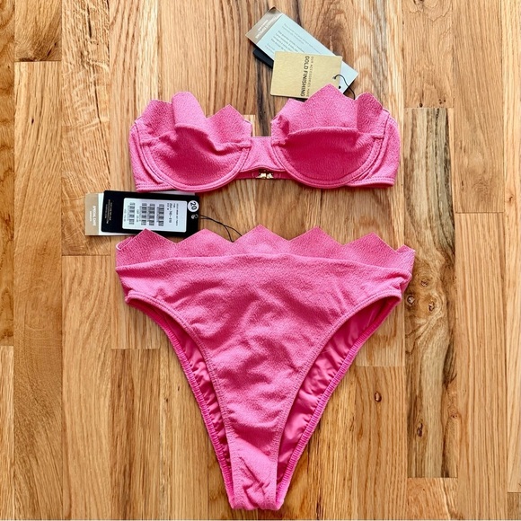 Vix Imani Bandeau + Imani Hot Pants Bikini Set Pink (Top S / Bottom M) NWT - Picture 2 of 8